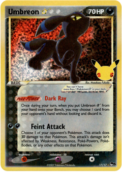 Umbreon Star (Classic Collection) - 17/17 - Celebrations - Holo - Card Cavern