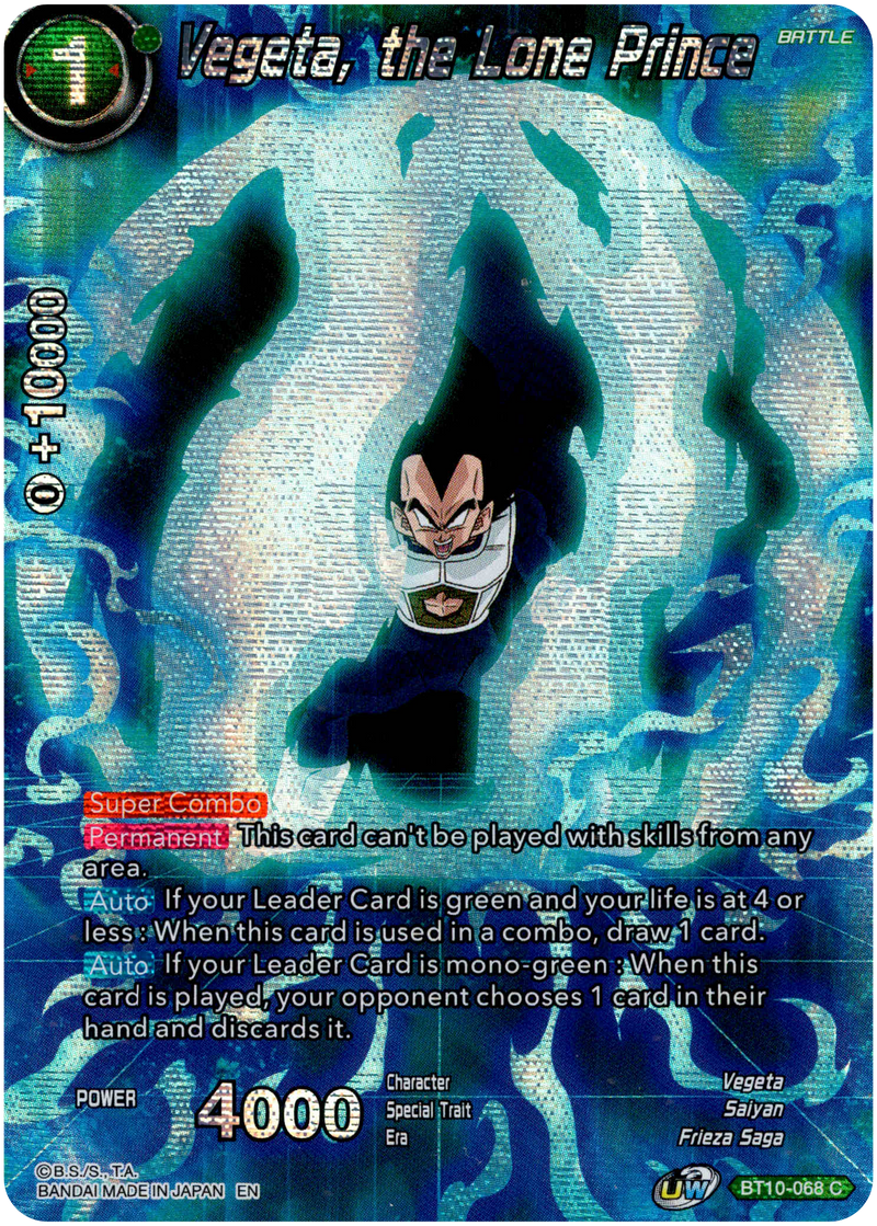 Vegeta, the Lone Prince - BT10-068 - Theme Selection - Foil - Card Cavern