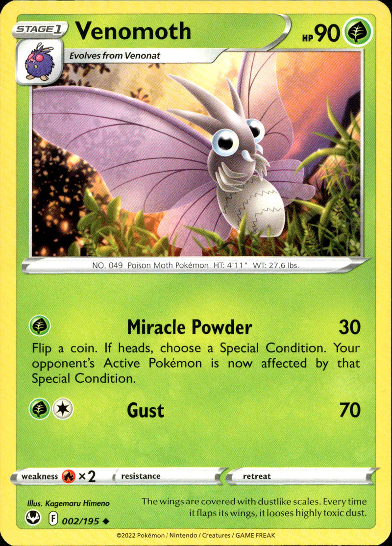 Venomoth - 002/195 - Silver Tempest – Card Cavern Trading Cards, LLC