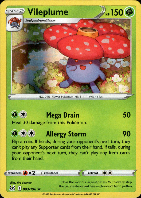 Vileplume - 003/196 - Lost Origin - Holo - Card Cavern