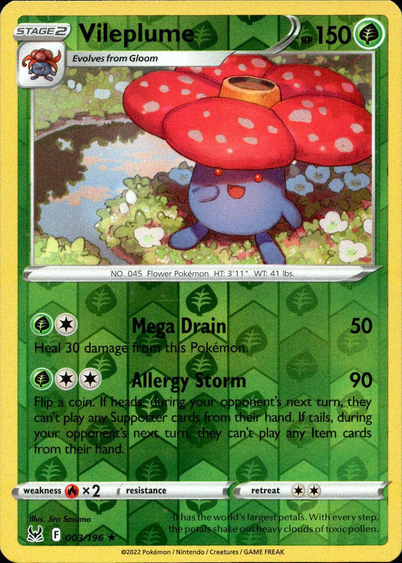 Vileplume - 003/196 - Lost Origin - Reverse Holo - Card Cavern