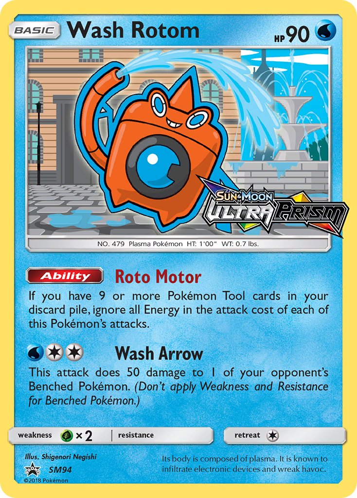 Wash Rotom Prerelease - SM94 - Sun & Moon Promo - Card Cavern