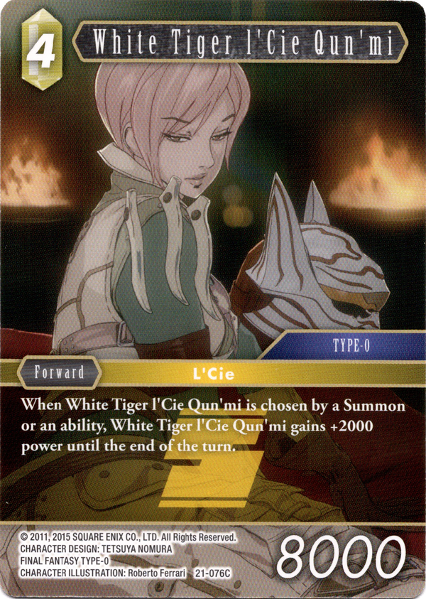 White Tiger l'Cie Qun'mi - 21-076C - Beyond Destiny - Card Cavern