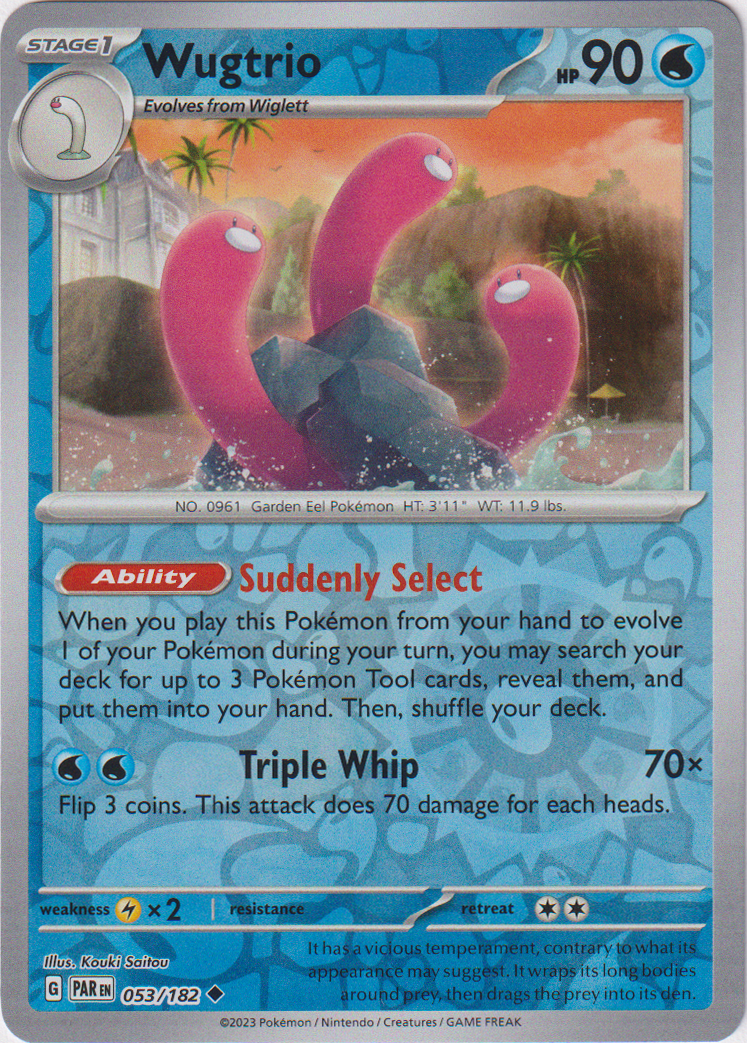 Wugtrio - 053/182 - Paradox Rift - Reverse Holo - Card Cavern