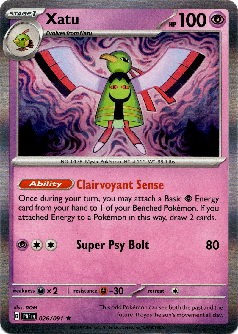 Xatu - 026/091 - Paldean Fates - Holo - Card Cavern