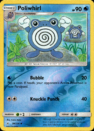 Poliwhirl - 38/214 - Unbroken Bonds - Reverse Holo - Card Cavern