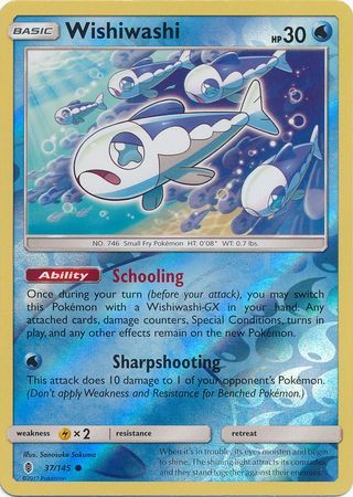 Wishiwashi - 37/145 - Guardians Rising - Reverse Holo - Card Cavern