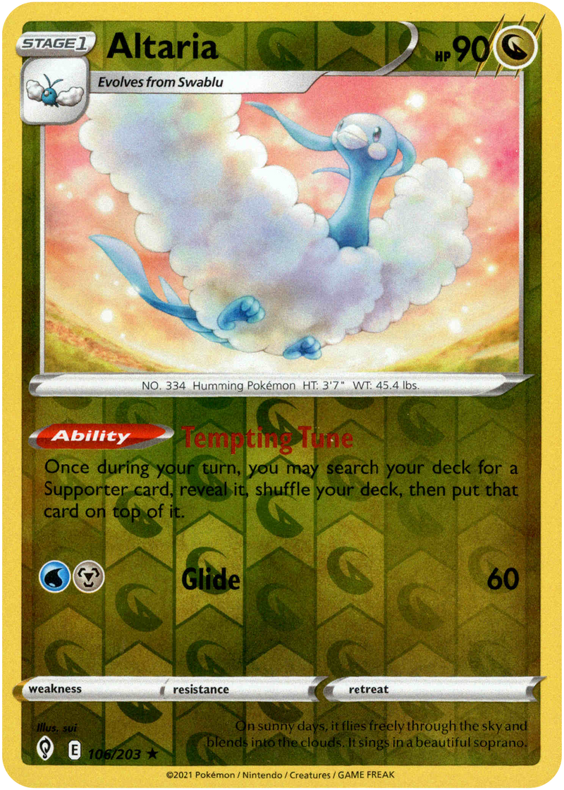 Altaria - 106/203 - Evolving Skies - Reverse Holo - Card Cavern