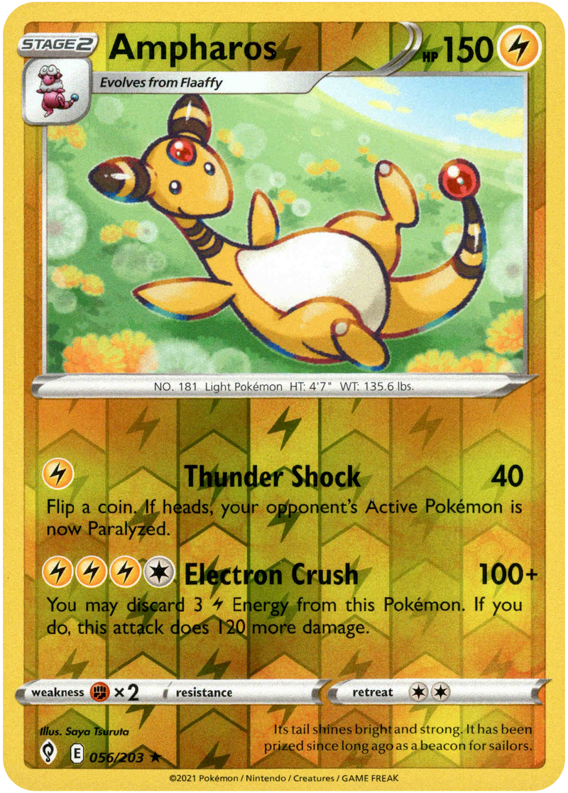 Ampharos - 056/203 - Evolving Skies - Reverse Holo - Card Cavern