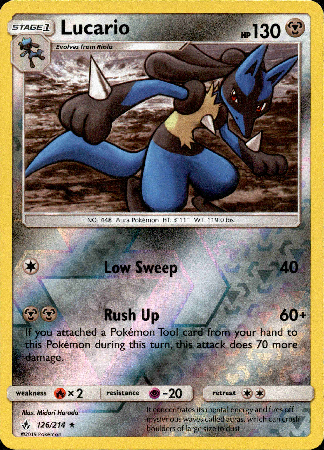 Lucario - 126/214 - Unbroken Bonds - Reverse Holo - Card Cavern