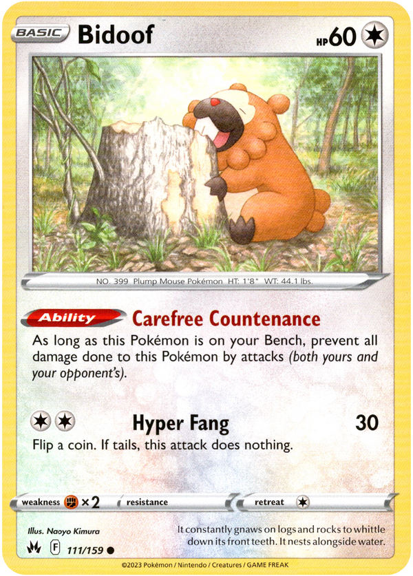 Bidoof - 111/159 - Crown Zenith - Card Cavern