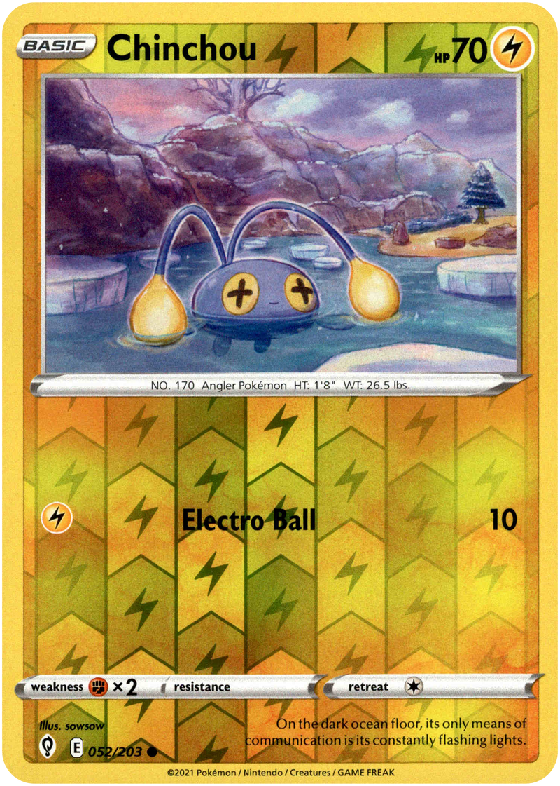 Chinchou - 052/203 - Evolving Skies - Reverse Holo - Card Cavern