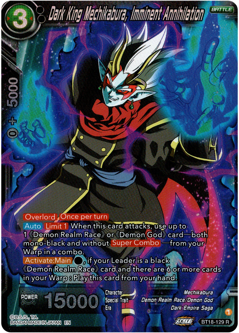 Dark King Mechikabura, Imminent Annihilation - BT18-129 - Dawn of the Z-Legends - Parallel Foil - Card Cavern