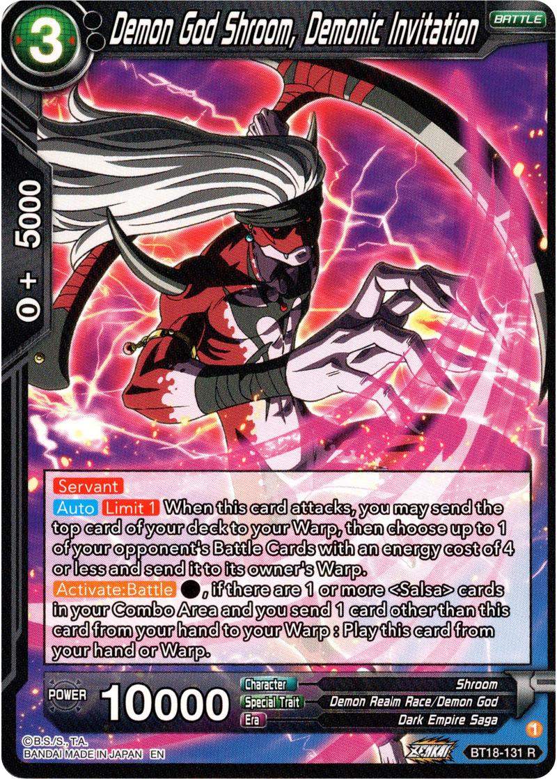 Demon God Shroom, Demonic Invitation - BT18-131 - Dawn of the Z-Legends - Card Cavern