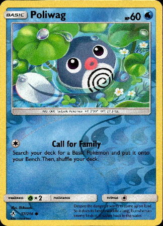 Poliwag - 37/214 - Unbroken Bonds - Reverse Holo - Card Cavern