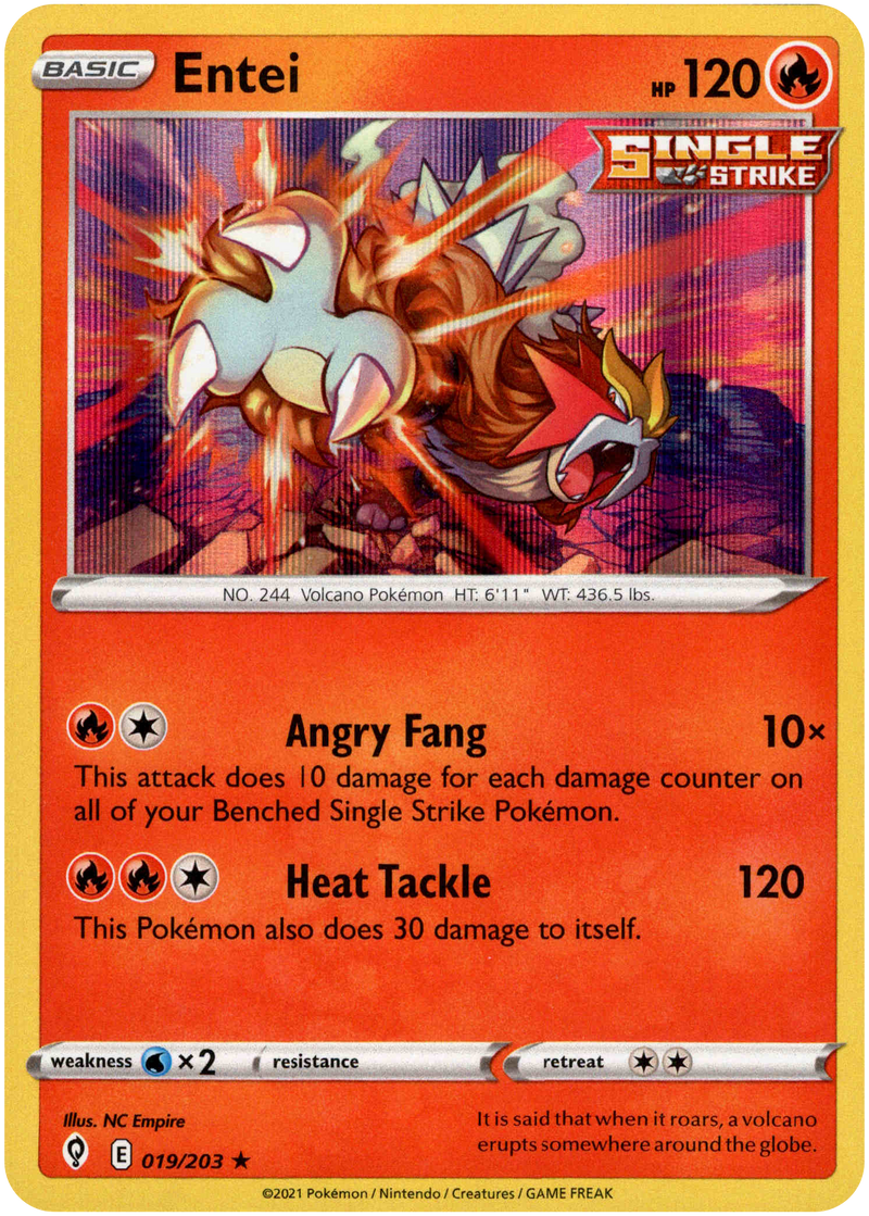 Entei - 019/203 - Evolving Skies - Holo - Card Cavern