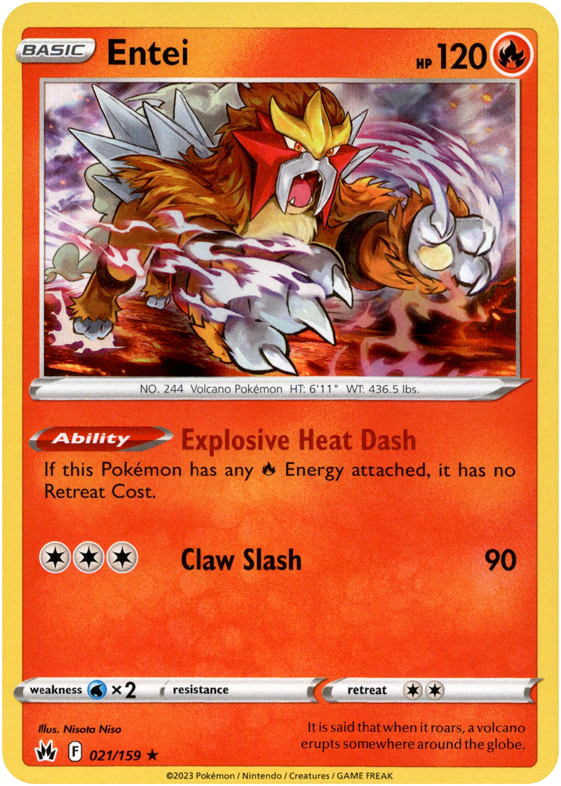 Entei - 021/159 - Crown Zenith - Holo - Card Cavern