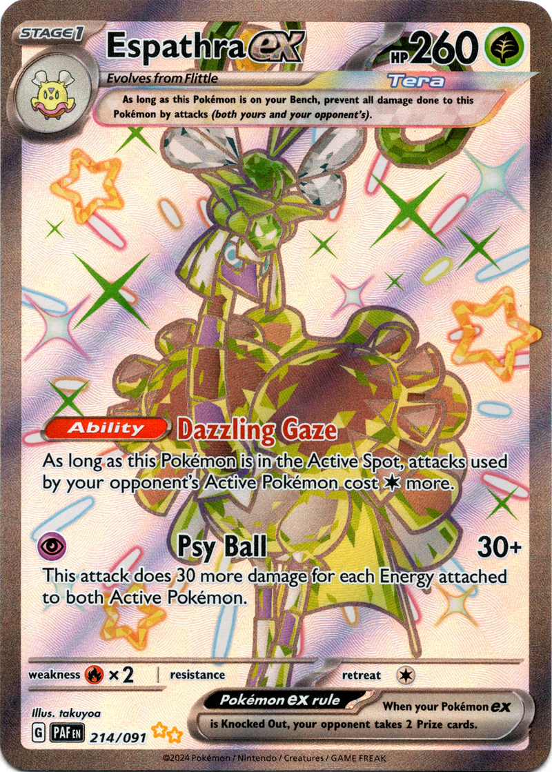 Espathra ex - 214/091 - Paldean Fates - Holo – Card Cavern Trading ...