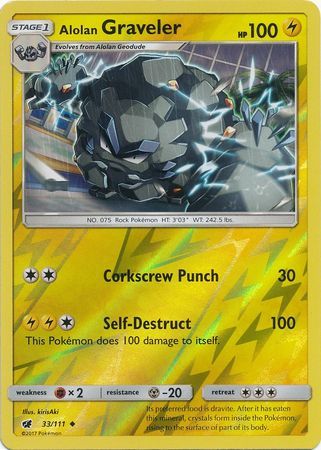 Alolan Graveler - 33/111 - Crimson Invasion - Reverse Holo - Card Cavern