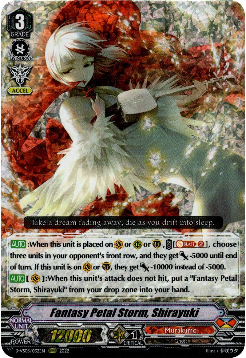 Fantasy Petal Storm, Shirayuki - D-VS05/032EN - V Clan Collection Vol.5 - Foil - Card Cavern