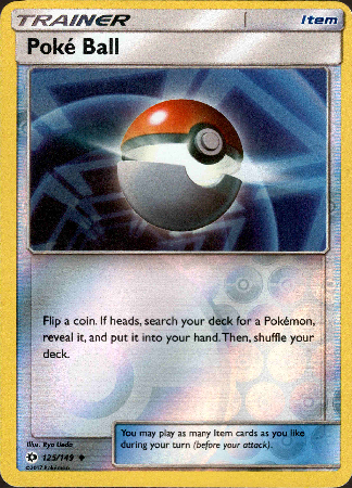 Poké Ball - 125/149 - Sun and Moon Base - Reverse Holo - Card Cavern