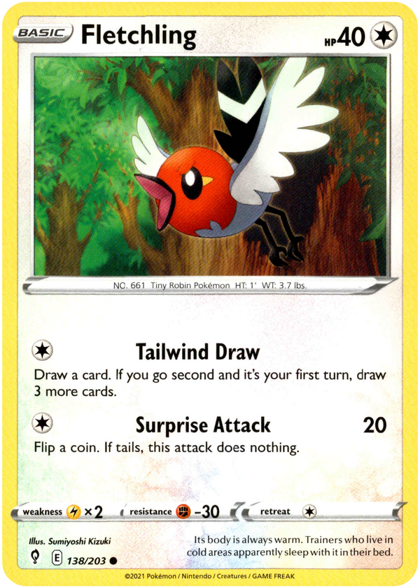 Fletchling - 138/203 - Evolving Skies - Card Cavern