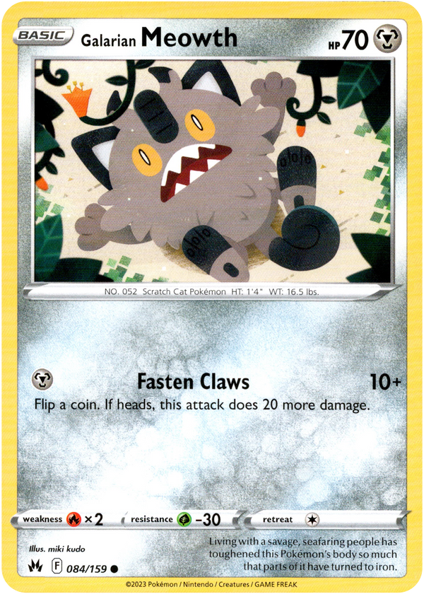 Galarian Meowth - 084/159 - Crown Zenith - Card Cavern