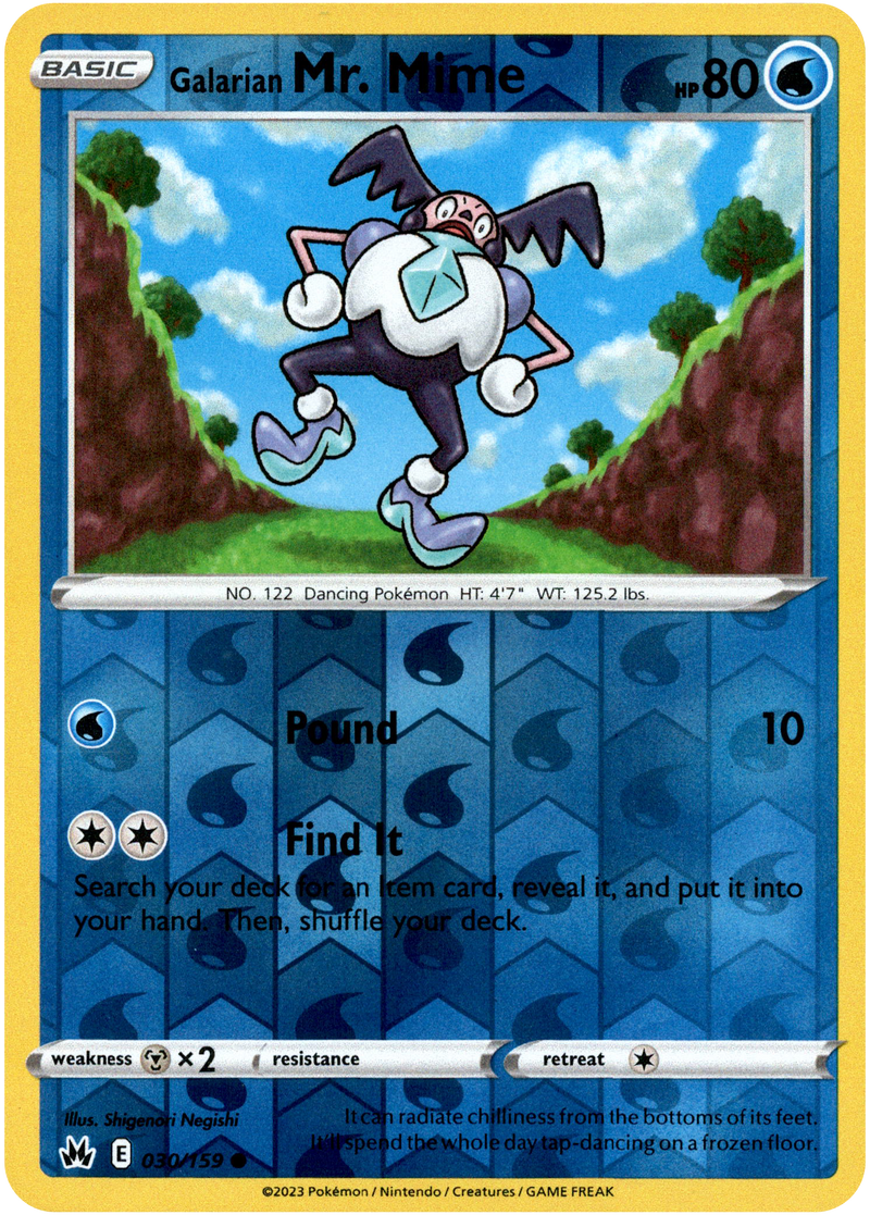 Galarian Mr. Mime - 030/159 - Crown Zenith - Reverse Holo - Card Cavern