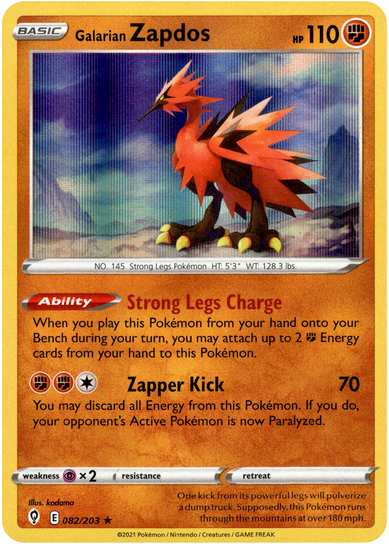 Galarian Zapdos - 082/203 - Evolving Skies - Holo - Card Cavern