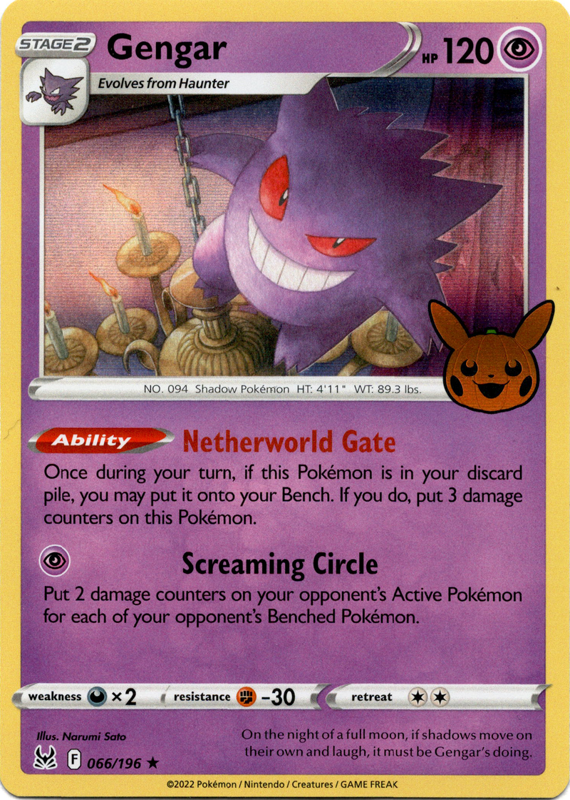 Gengar - 066/196 - Trick or Trade BOOster Bundle 2023 - Holo - Card Cavern