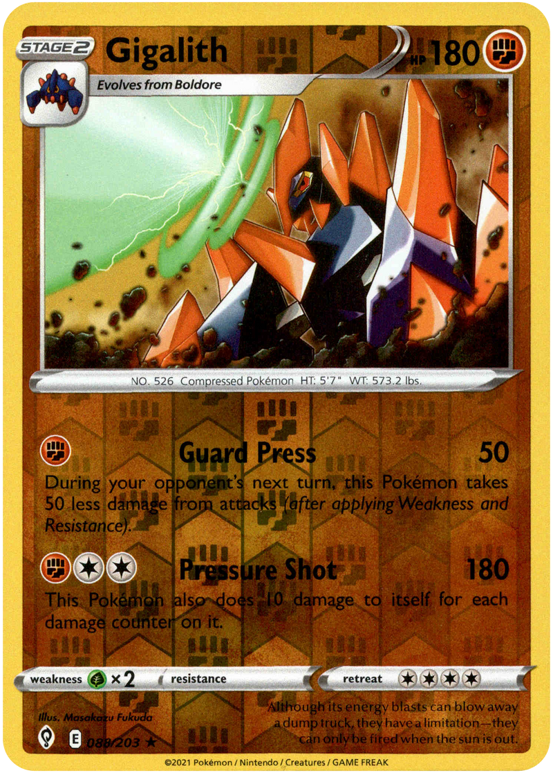 Gigalith - 088/203 - Evolving Skies - Reverse Holo - Card Cavern