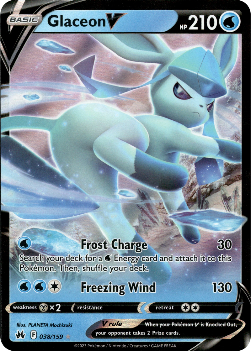 Glaceon V - 038/159 - Crown Zenith - Card Cavern