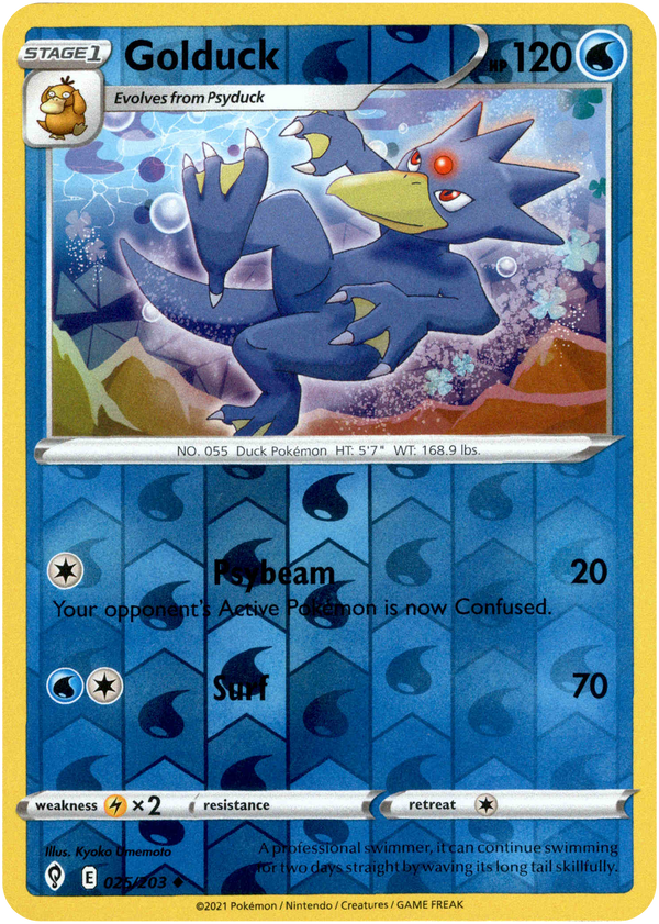 Golduck - 025/203 - Evolving Skies - Reverse Holo - Card Cavern