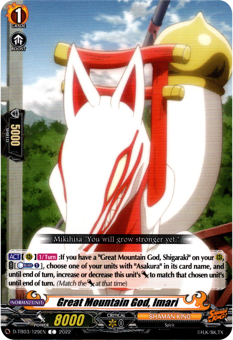 Great Mountain God, Imari - D-TB03/129EN - Shaman King - Card Cavern