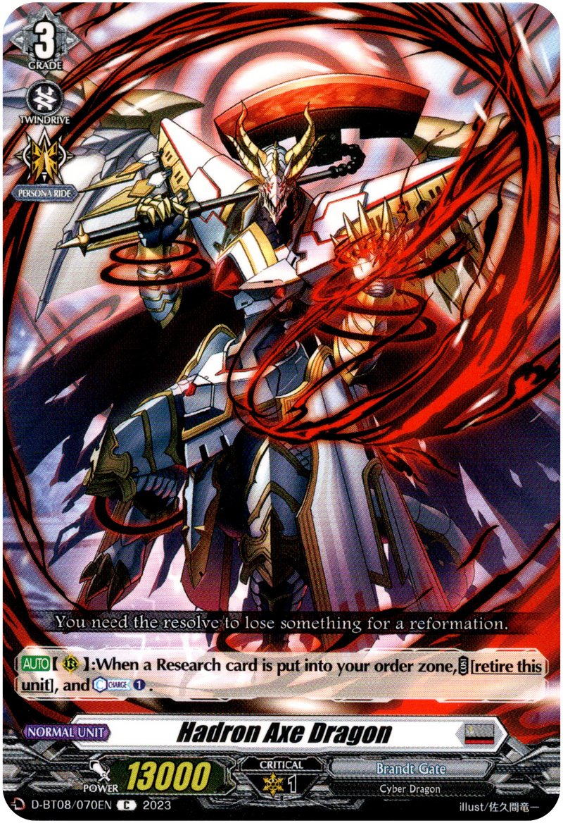 Hadron Axe Dragon - D-BT08/070EN - Minerva Rising - Card Cavern