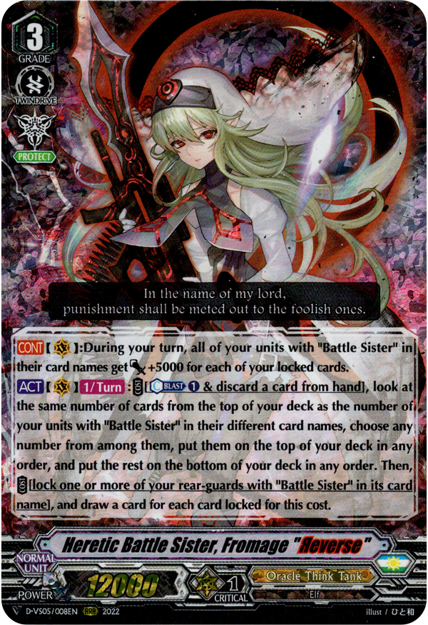 Heretic Battle Sister, Fromage "Reverse" - D-VS05/008EN - V Clan Collection Vol.5 - Foil - Card Cavern