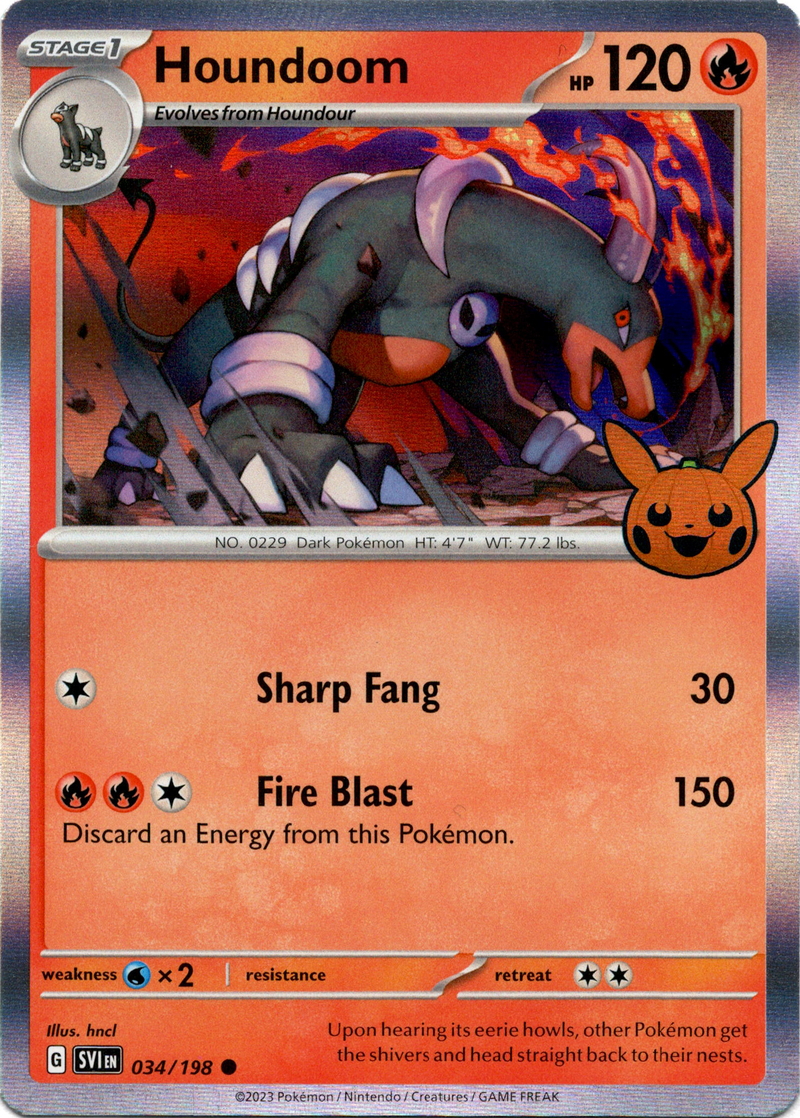 Houndoom - 034/198 - Trick or Trade BOOster Bundle 2023 - Holo - Card Cavern