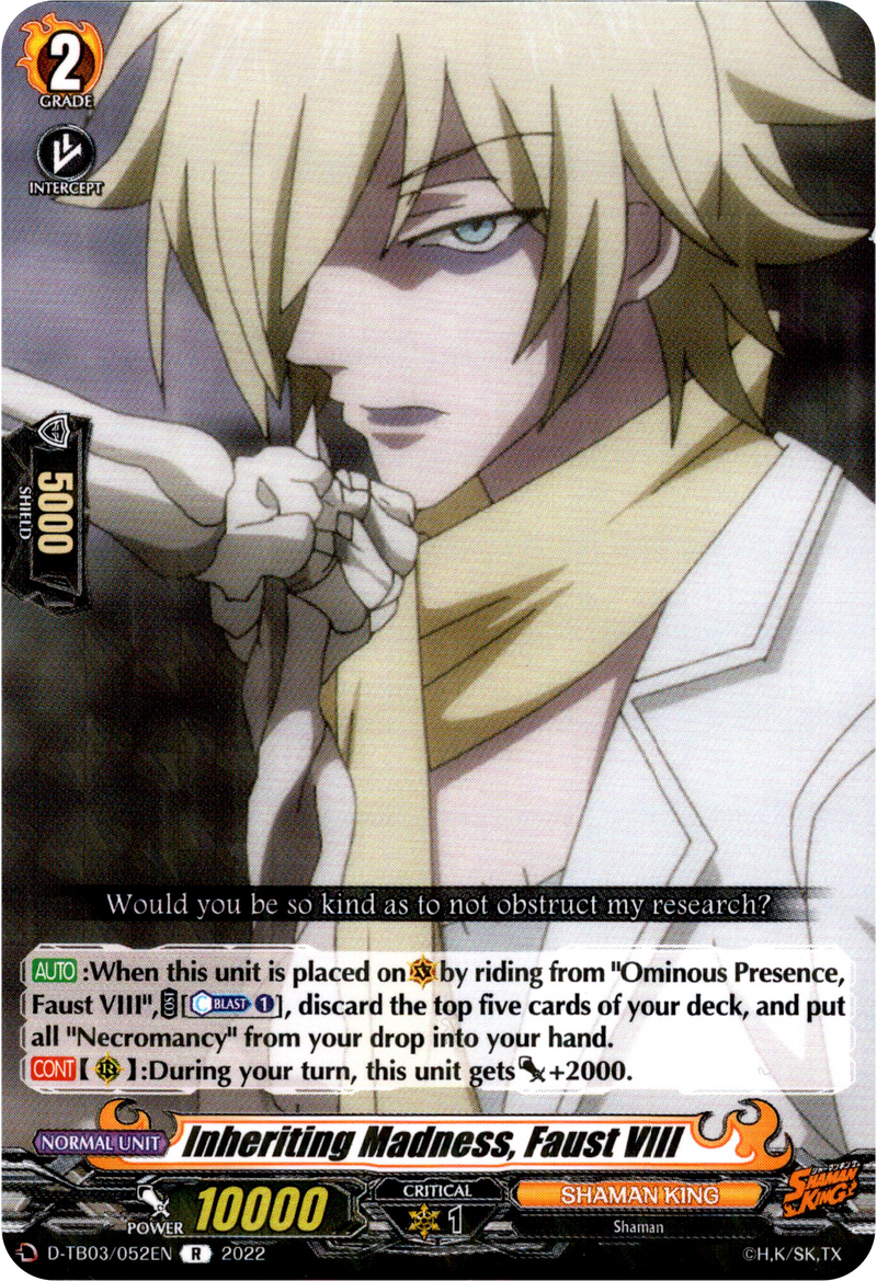 Inheriting Madness, Faust VIII - D-TB03/052EN - Shaman King - Card Cavern