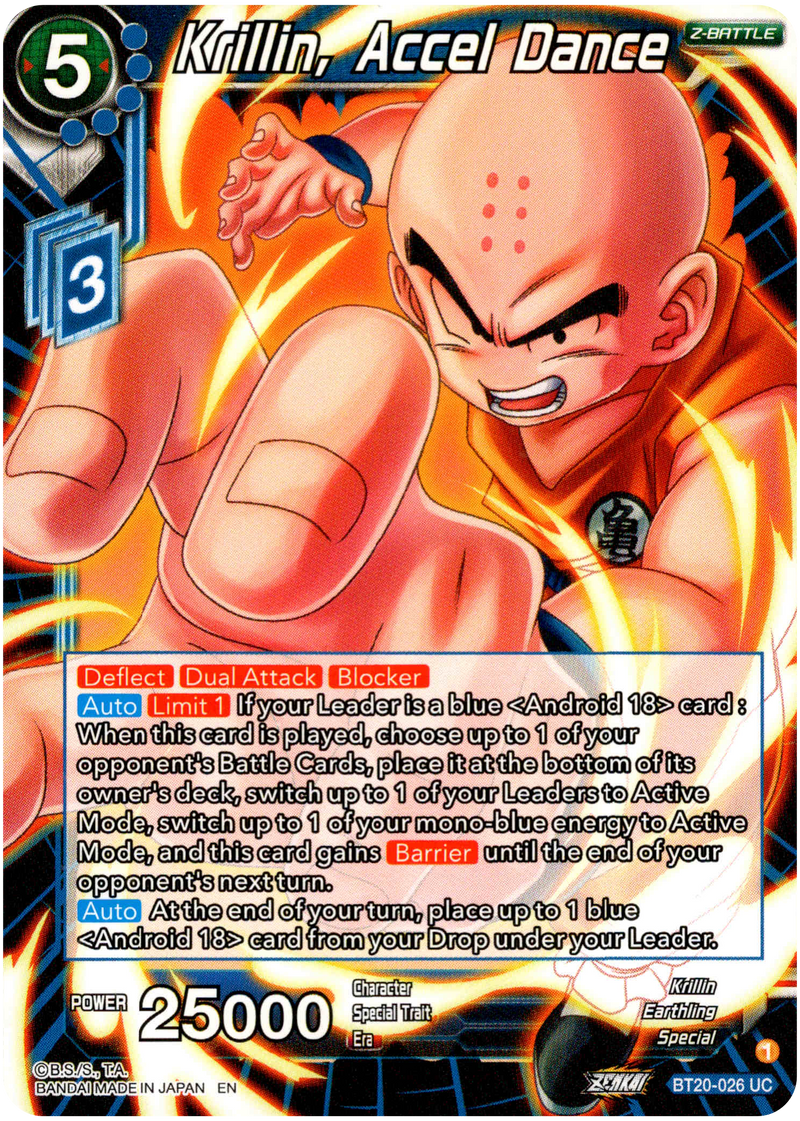 Krillin, Accel Dance - BT20-026 UC - Power Absorbed - Card Cavern