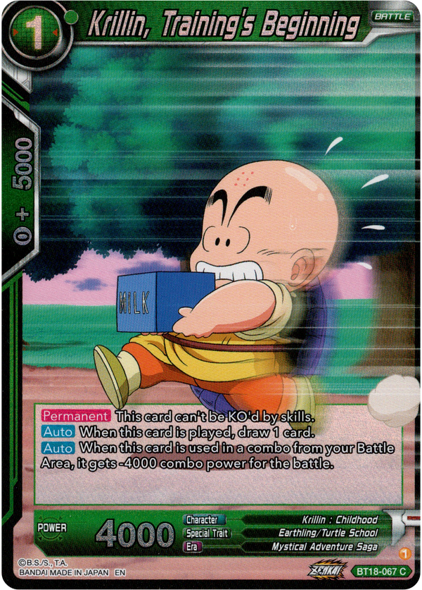 Krillin, Training's Beginning - BT18-067 - Dawn of the Z-Legends - Parallel Foil - Card Cavern