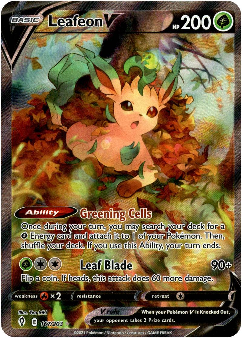 Leafeon V Alternate Art - 167/203 - Evolving Skies - Card Cavern