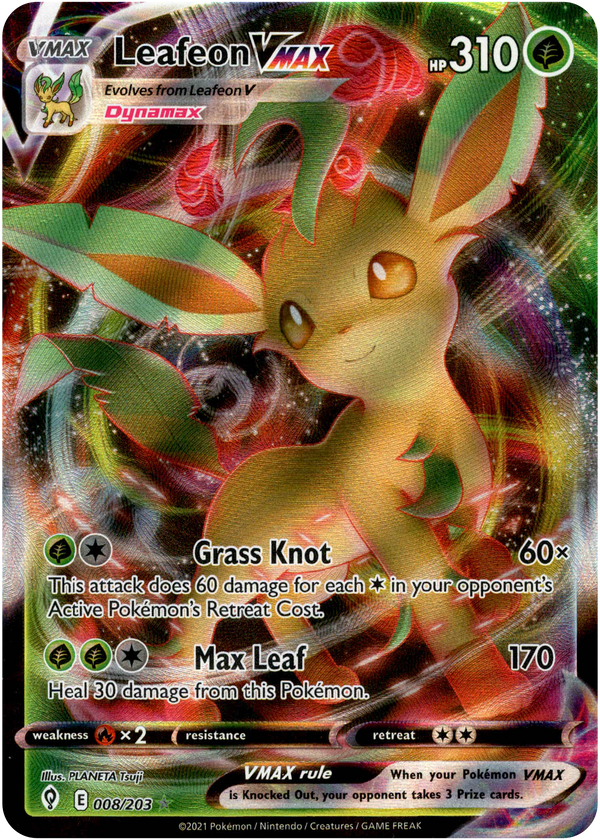 Leafeon VMAX - 008/203 - Evolving Skies - Card Cavern