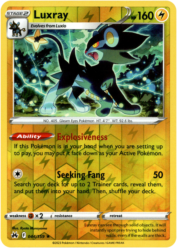 Luxray - 044/159 - Crown Zenith - Reverse Holo - Card Cavern