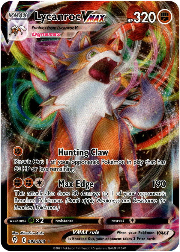 Lycanroc VMAX - 092/203 - Evolving Skies - Card Cavern