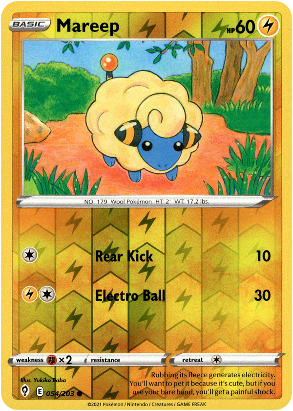 Mareep - 054/203 - Evolving Skies - Reverse Holo - Card Cavern