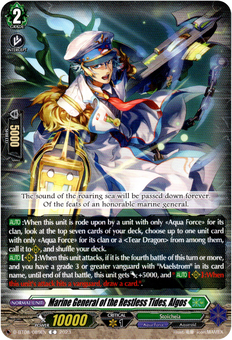 Marine General of the Restless Tides, Algos - D-BT08/089EN - Minerva Rising - Card Cavern