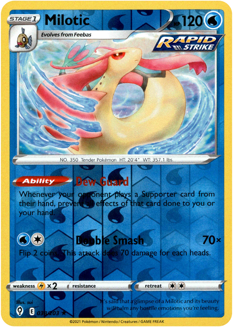 Milotic - 038/203 - Evolving Skies - Reverse Holo - Card Cavern