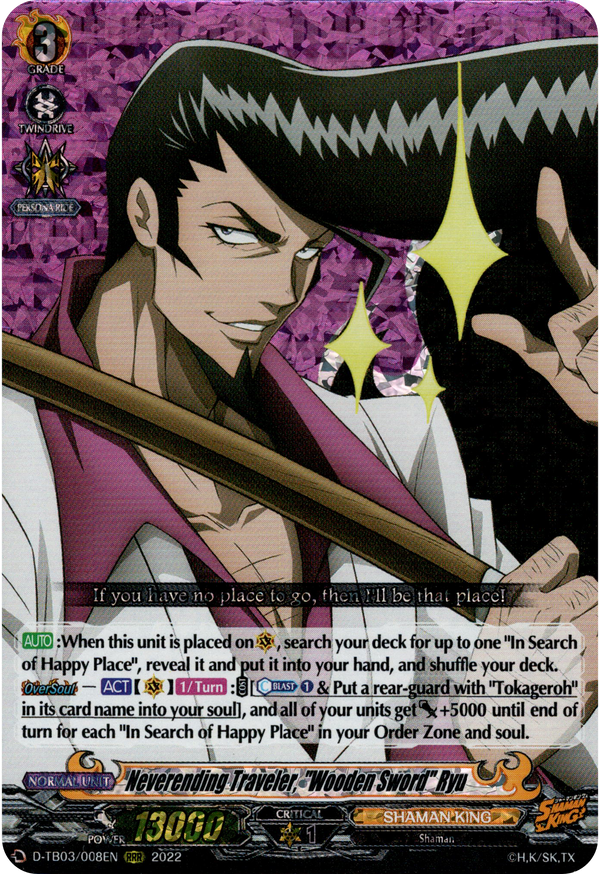 Neverending Traveler, "Wooden Sword" Ryu - D-TB03/008EN - Shaman King - Card Cavern