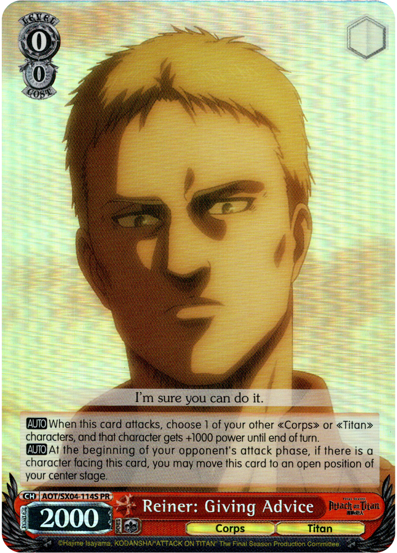 Reiner: Giving Advice - AOT/SX04-114S PR - Foil - Card Cavern