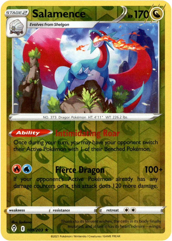 Salamence - 109/203 - Evolving Skies - Reverse Holo - Card Cavern